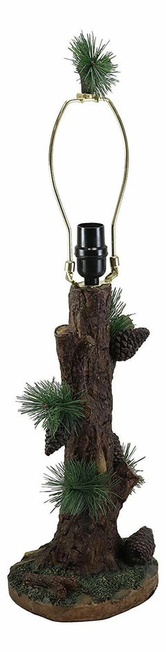 Large 26.75"H Vintage Rustic Mountain Pinecone Pine Tree Needles Bark Table Lamp-4
