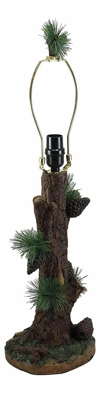 Large 26.75"H Vintage Rustic Mountain Pinecone Pine Tree Needles Bark Table Lamp-4
