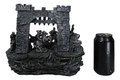 Set of 12 Mini Armored Knights On Horses And Medieval Castle Drawbridge Display-2