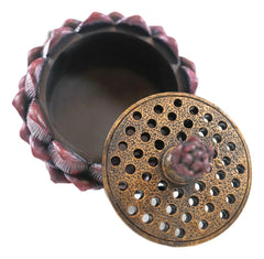 Meditation Of Buddha Lotus Flower Multiple Incense Stick Holder Figurine-4