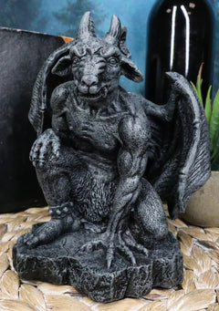 The Winged Guardian Baphomet Sabbatic Goat Gothic Gargoyle Statue Faux Stone-2