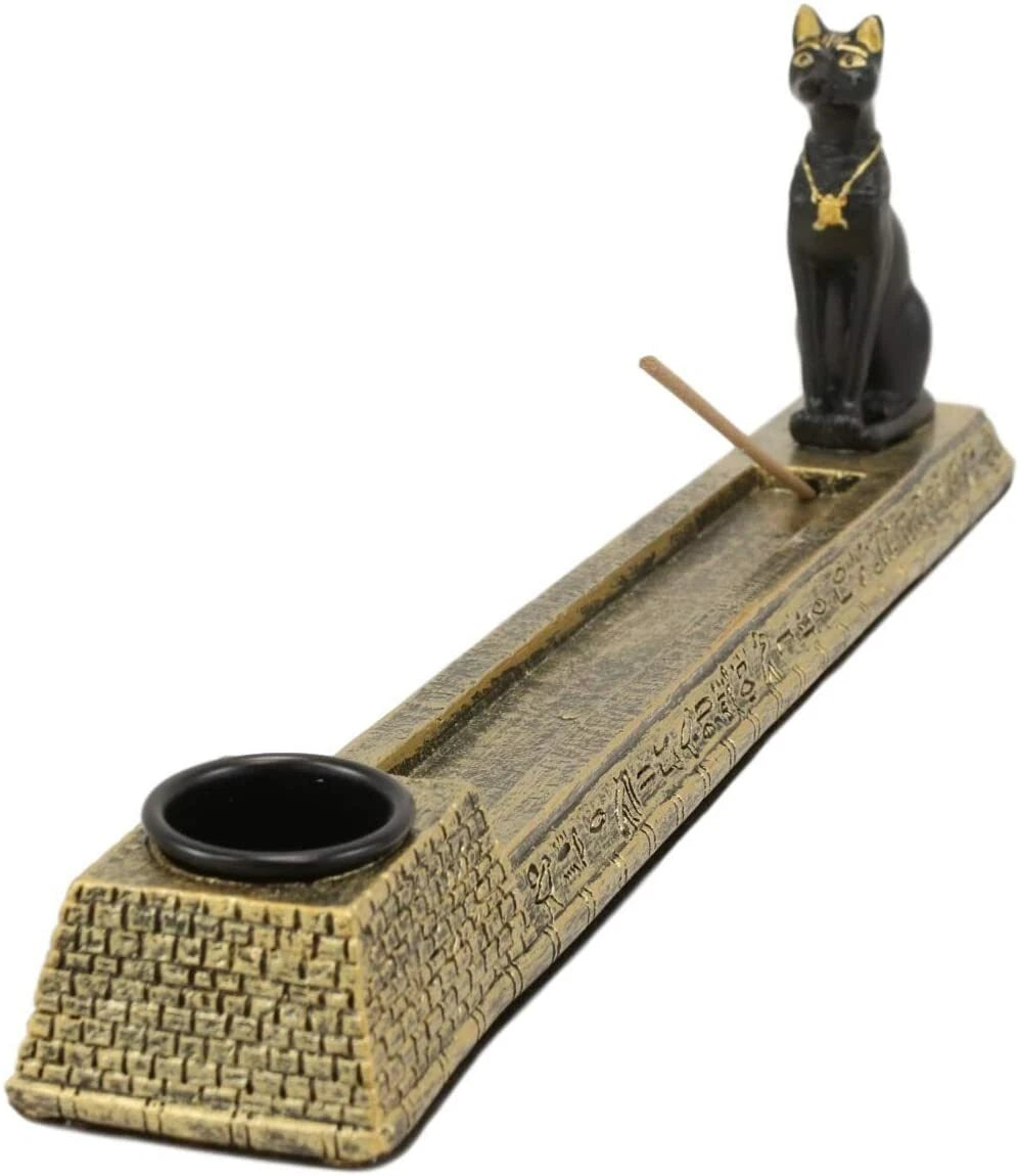 Quemador de incienso en forma de cono y varilla de gato, diosa egipcia de la protección, Bastet-4