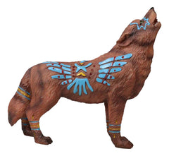 Eagle Vision Native Tribal Howling Wolf Totem Spirit Figurine Collection 6.25"L-2