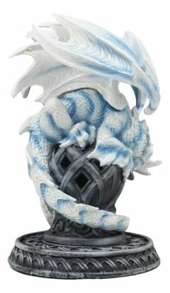 Celtic Tomb Guardian White Icycle Dragon Backflow Cone Incense Holder-4