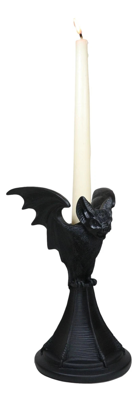 Wicca Gothic Black Gargoyle Vampire Bat Vespertilio Candlestick Holder Figurine-3