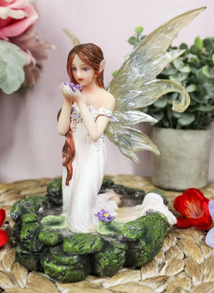 Lavender Fairy Lady Of The Lake Statue 6"Tall Water Elemental Fairy Figurine-1
