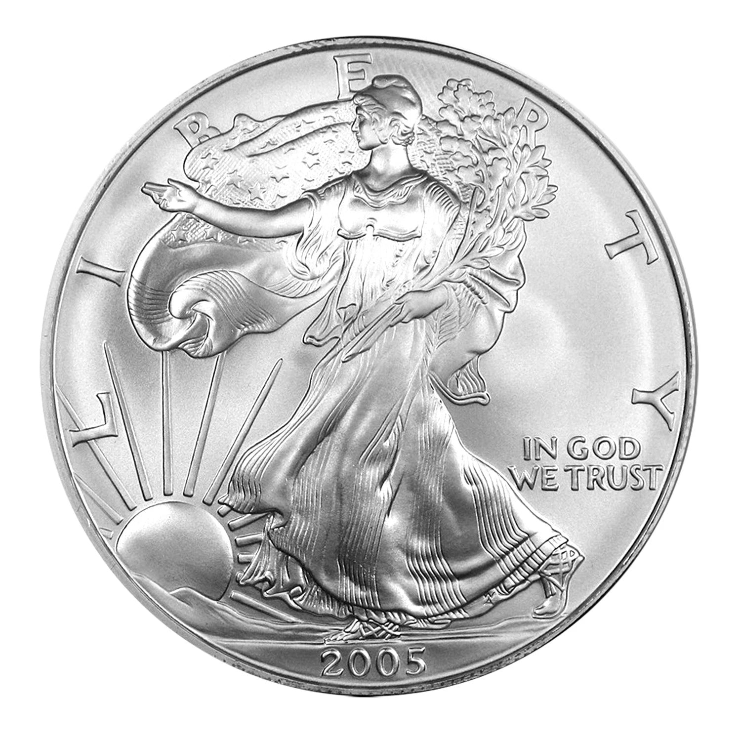 American Silver Eagle MS69 PCGS de $1 año 2005