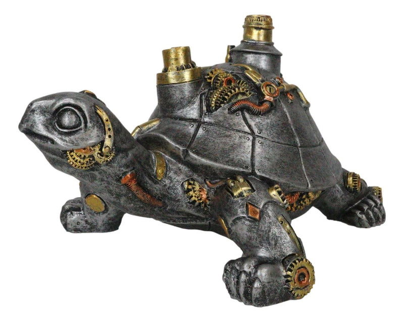 Victorian Steam Age Nautical Steampunk Geared Bionic Turtle Tortoise Figurine-3