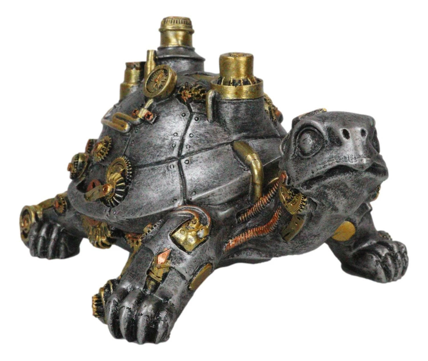 Victorian Steam Age Nautical Steampunk Geared Bionic Turtle Tortoise Figurine-4