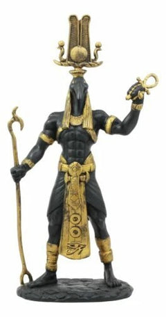 Egyptian God Ibis Headed Thoth Holding Was& Ankh Patron Of Knowledge-6