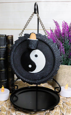 Medieval Ying Yang Dragons Aroma Waterfall Medal Backflow Incense Cone Burner-2
