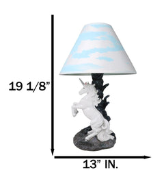 Enchanted Lights White Unicorn Sculptural Desktop Table Lamp With Shade-5