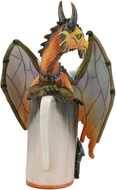 Bebida de hidromiel borracha Vikingo Thor Martillo Cola Dragón Estatua Fantasía Dragones Arte-2