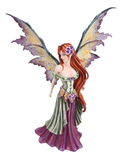 Amy Brown Large Summer Fairy Queen With Flower Adornment Statue Garden Fairies-4