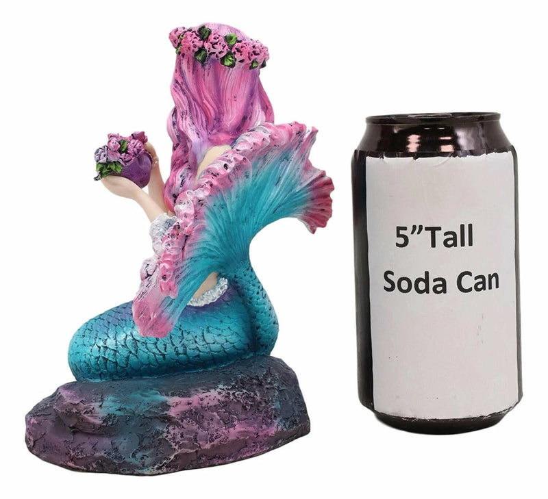 Brigid Ashwood Mermaid Ocean Spring Flowers Holding Conch Statue 6.25" H-2