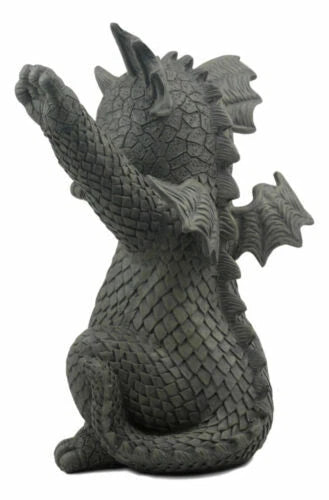 Whimsical Hip Hop Dabbing Garden Dragon Statue 9.25"Tall Look At My Dab Dragon-4