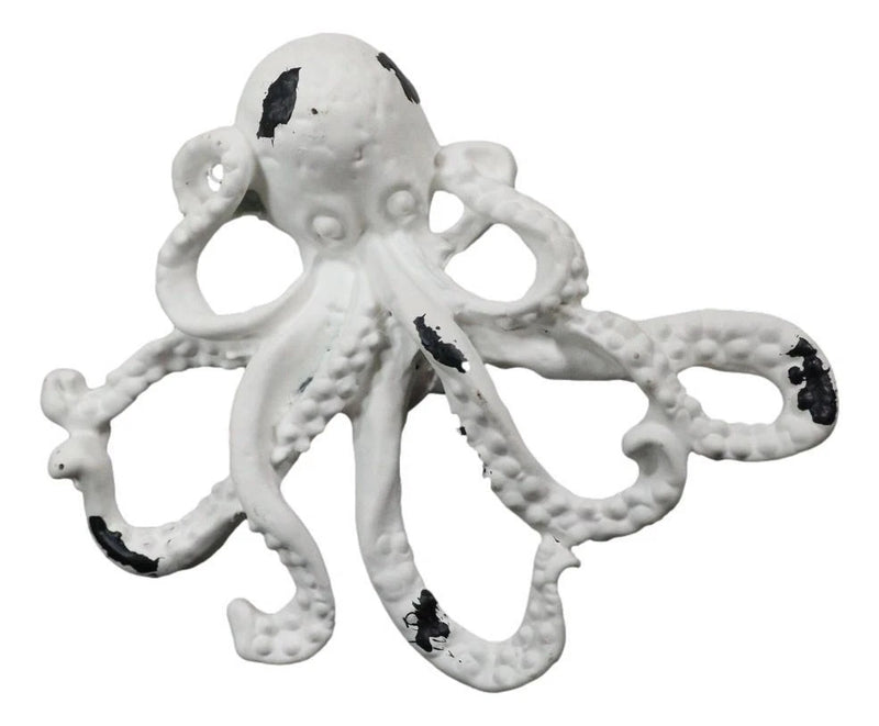 Pack Of 6 Cast Iron Vintage White Sea Octopus Drawer Cabinet Door Pull Knobs-4