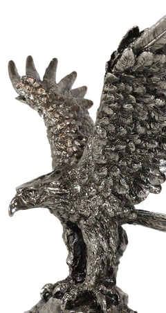 King Of The Skies Majestic Electroplated Silver American Bald Eagle Figurine-3