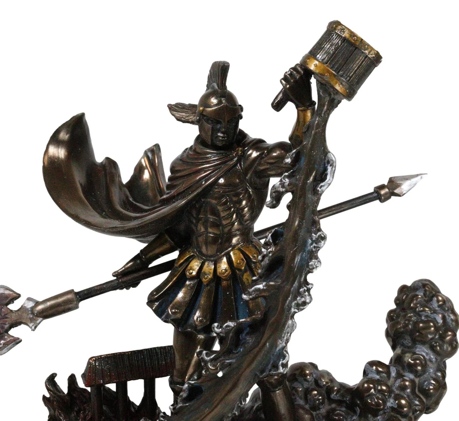 Large Saint Florian Pouring Water Over Burning Building Statue 10.25" Tall-4