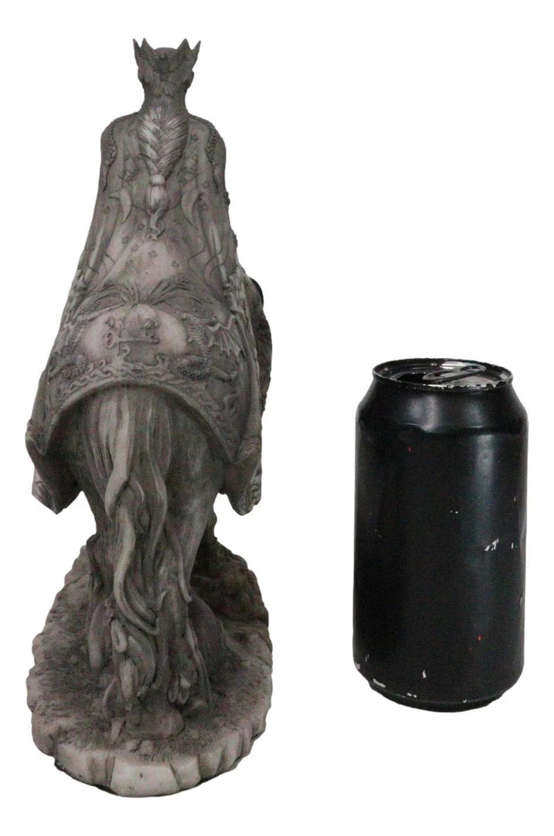 Celtic Moon Goddess Rhiannon Riding Horse in Arberth Clay Finish Figurine-3