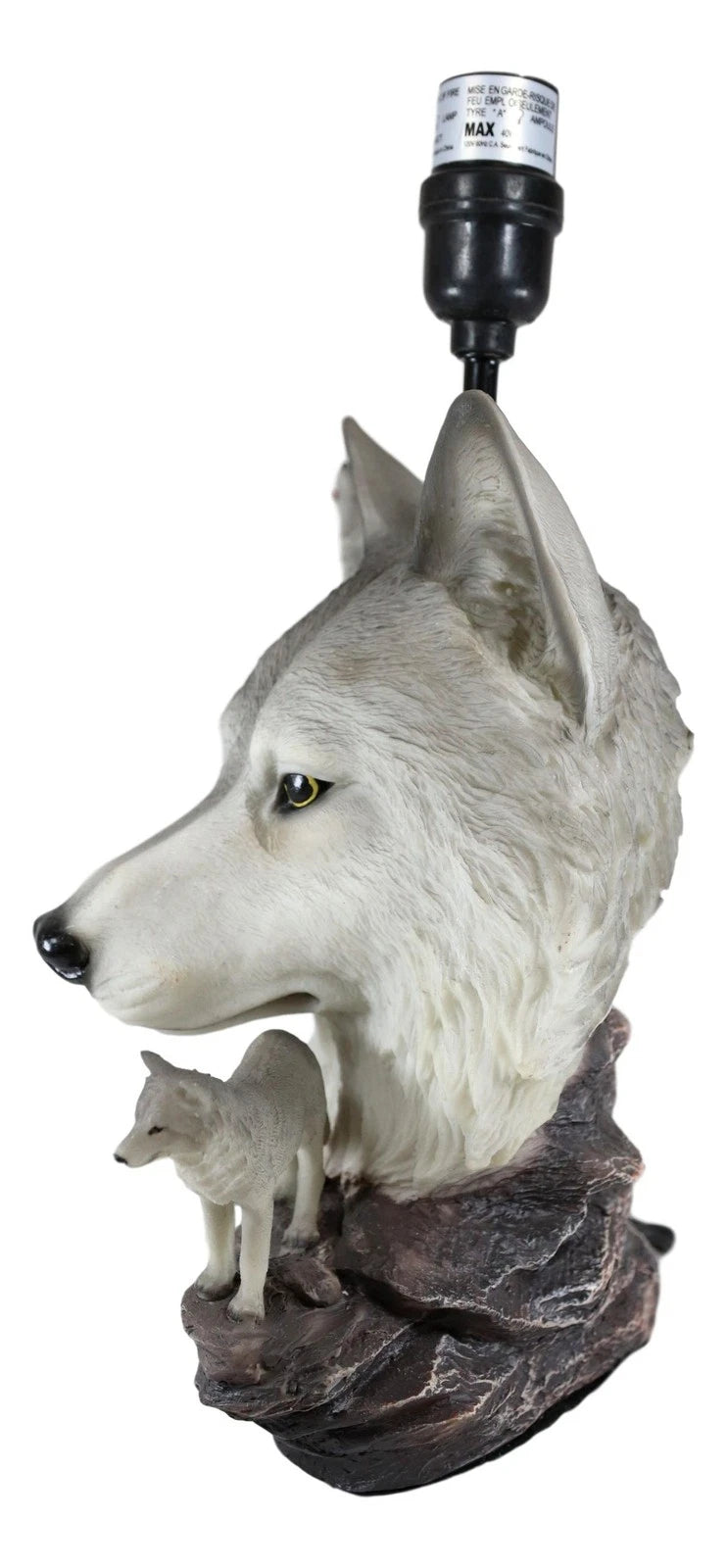 Gray Wolf Table Lamp Decor Wildlife Full Moon Howling Timber Wolf Pack-4
