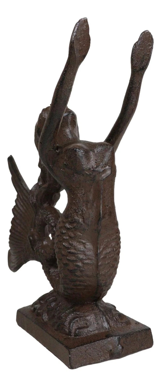 Cast Iron Rustic Nautical Siren Mermaid With Curling Tail Door Stopper Doorstop-6