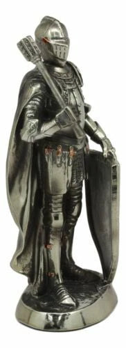 Holy Roman Empire Crusader Knight With Morning Star Club And Shield Statue 7"H-3