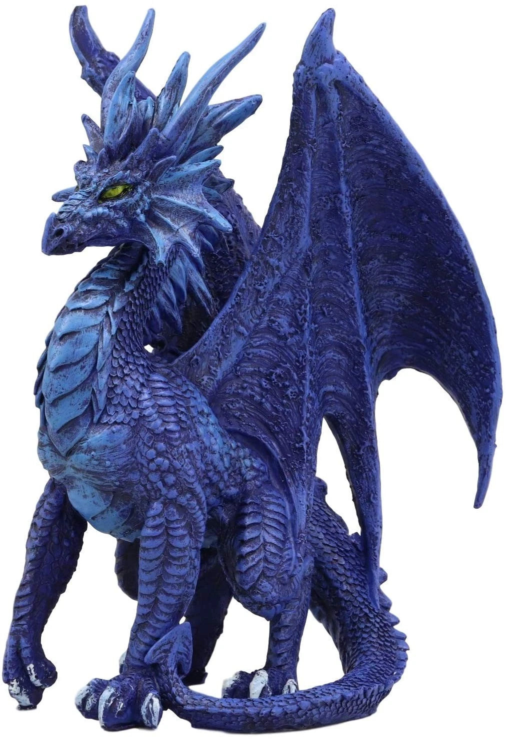 Ruth Thompson Fantasy Blue Check Mate Dragon With Majestic Horns Statue 9" Tall-4