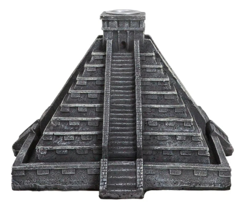 Temple of Kukulcan Mesoamerican Aztec Step Pyramid Backflow Incense Cone Burner-3
