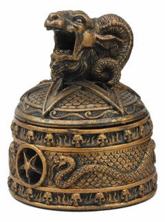 Baphomet Backflow Incense Cone Burner Trinket Jewelry Box-3
