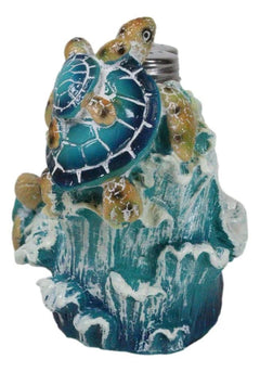 Nautical Marine Reef Sea Turtles Over Waves Salt And Pepper Shakers Holder Set-6