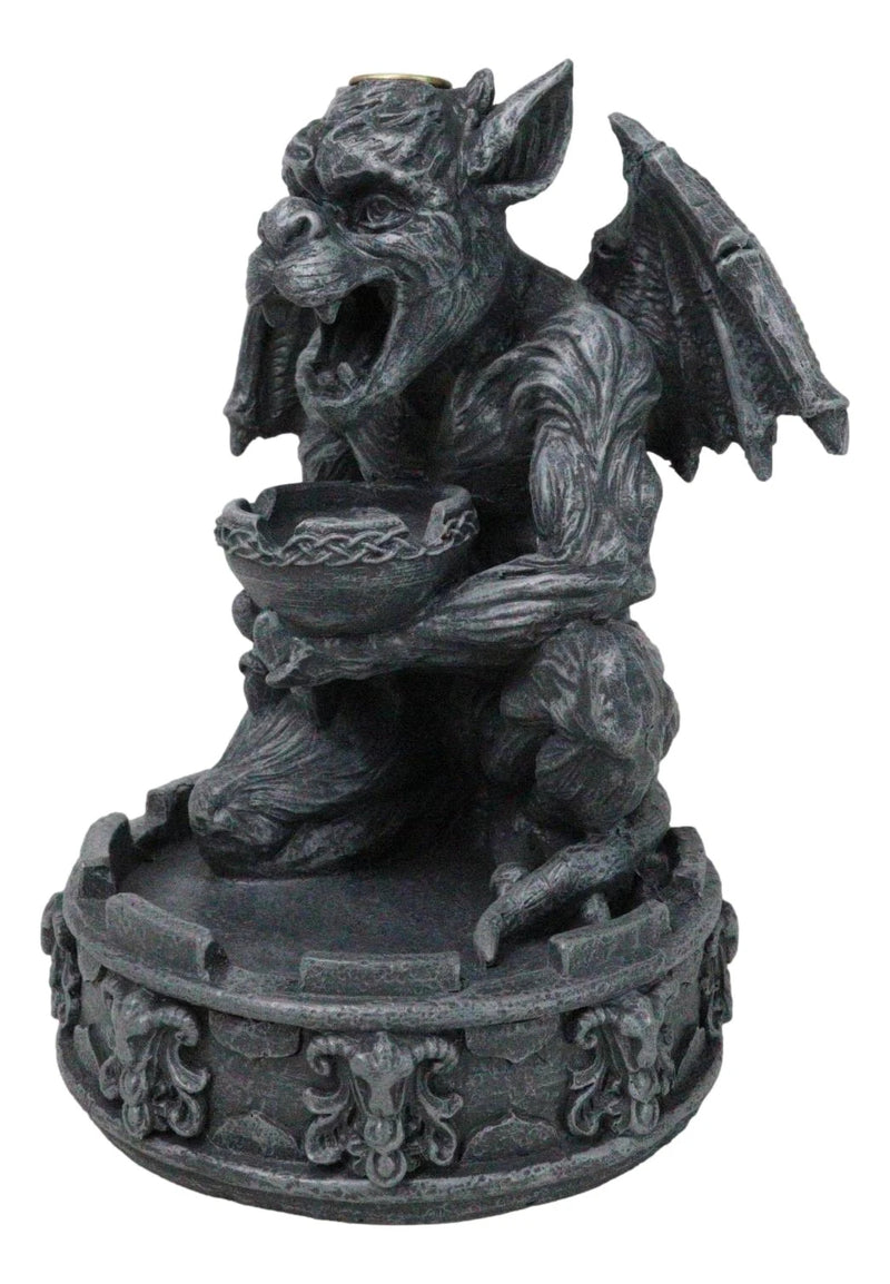 Gothic Servant Chimera Gargoyle Ceremonial Bowl Backflow Incense Burner Figurine-3