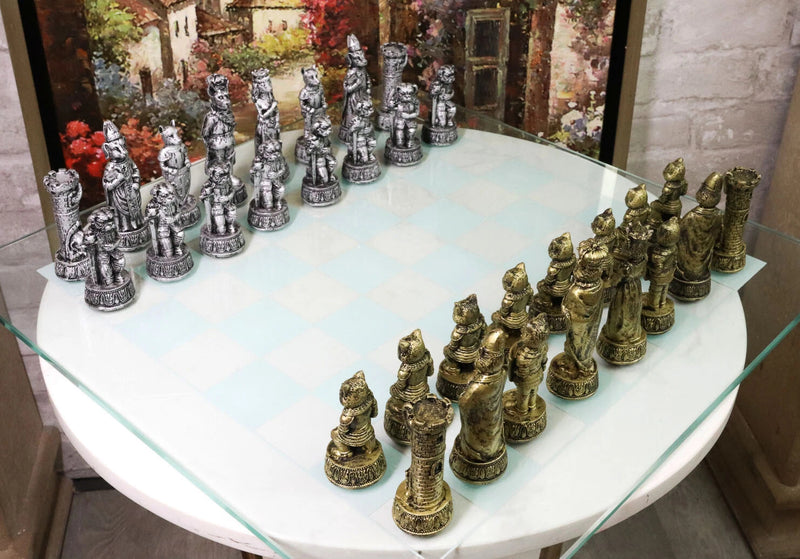Royal Pet Cats Versus Dogs Chess Animal Character Pieces With Glass Board Set-1
