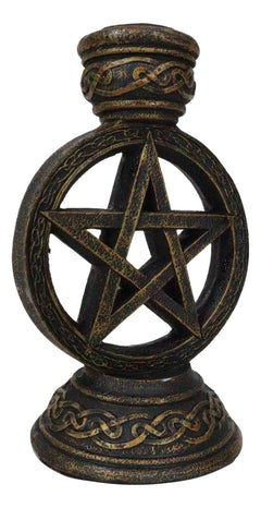 Celtic Witchcraft Wicca Sacred Pentagram Circle Backflow Incense Burner Figurine-6
