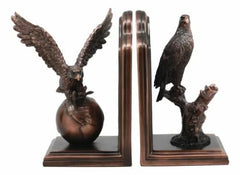 Wings of Glory American Bald Eagle Bookends Pair Bronze Electroplated Figurine-3