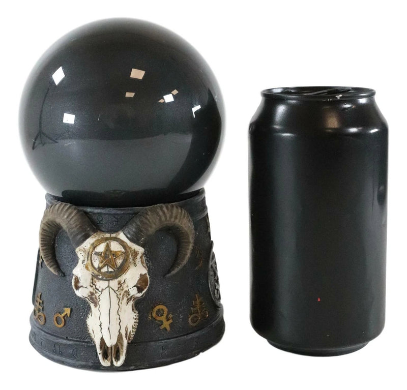 Pentagram Sigil Sabbatic Goat Baphomet Skull Black Sandstorm Gazing Ball-4