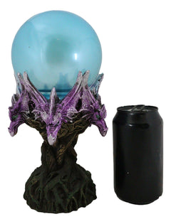 Fantasy Greenman Dragon Heads On Tree of Life Colorful LED Sphere Orb Figurine-4