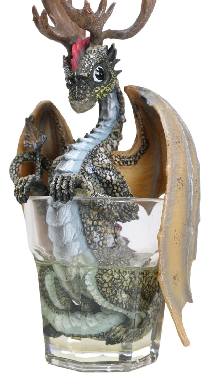 Cocktail Spirit Drunken Vodka Elk Moose Dragon Statue Fantasy Decor Figurine-4