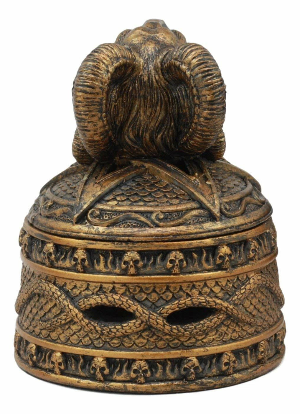 Baphomet Backflow Incense Cone Burner Trinket Jewelry Box-7