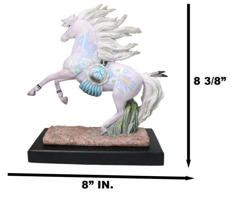 Figura de caballo Thunderbird, escultura decorativa nativa americana del oeste para el hogar, la oficina, estanterías, salas de estar, casas rústicas, exhibiciones de mesa, coleccionables ecuestres.-4