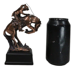 Western Rodeo Wild Cowboy With Bucking Horse Bronze Electroplated Figurine-6