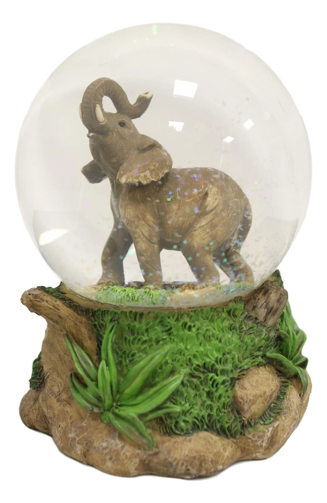 Safari Grasslands Savanna African Bush Elephant Glitter Water Globe Figurine-5