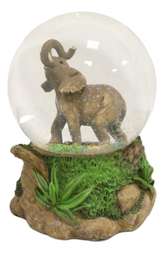 Safari Grasslands Savanna African Bush Elephant Glitter Water Globe Figurine-5