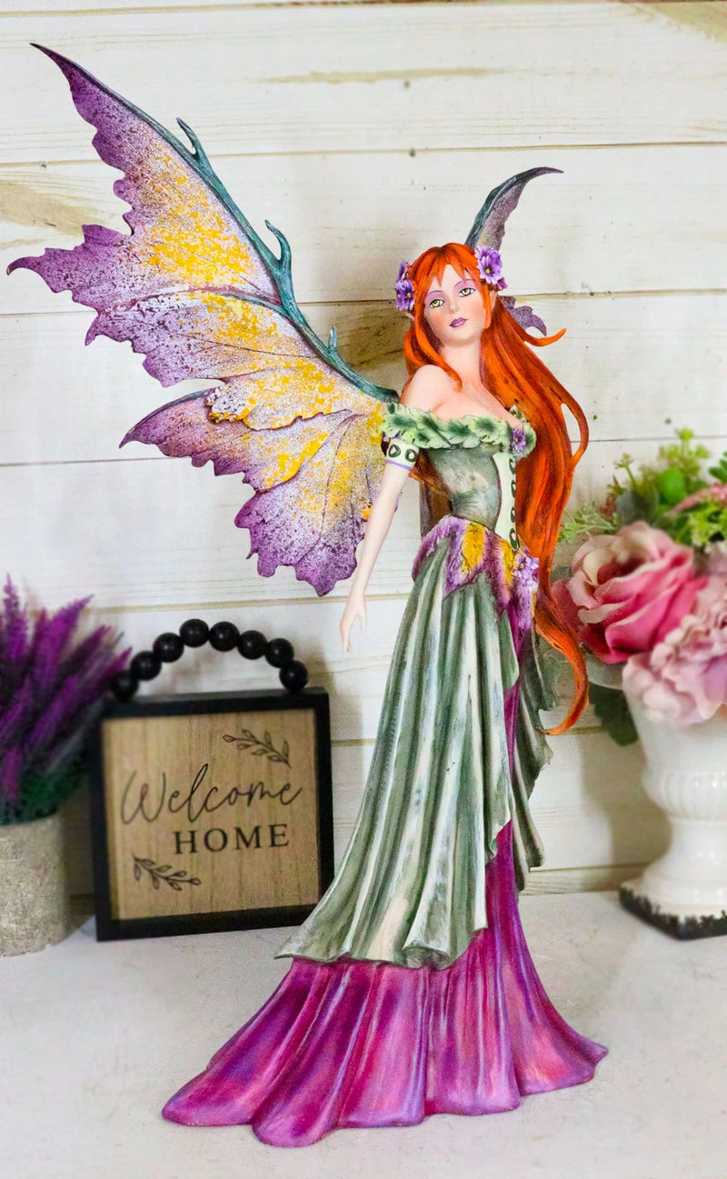 Amy Brown Large Summer Fairy Queen With Flower Adornment Statue Garden Fairies-2