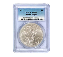 2012 $1 American Silver Eagle MS69 PCGS-1