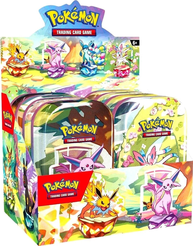 Expositor de latas pequeñas de Pokémon Prismatic Evolutions (8 latas pequeñas) Sellado de fábrica-2