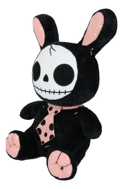 Furry Bones Skeleton Black Tuxedo Bunny With Pink Polka-dot Tie Plush Toy Doll-8
