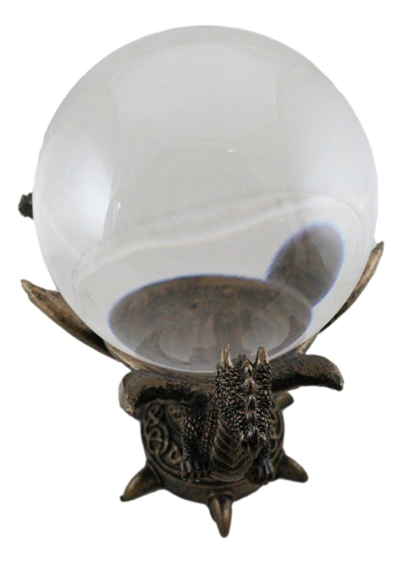 Celtic Guardian Leviathan Trinity Dragon Meditation Gazing Ball Wicca Figurine-3