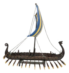 Scandinavian Viking Middle Ages War Ship Battle Longship Prototype Sculpture-6