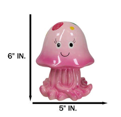 Whimsical Nautical Marine Pink Sea Jellyfish Money Coin Savings Piggy Bank-5